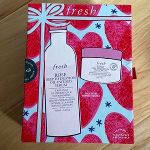 Rose Deep Dehydration Oil-Infused Serum and Face Cream.